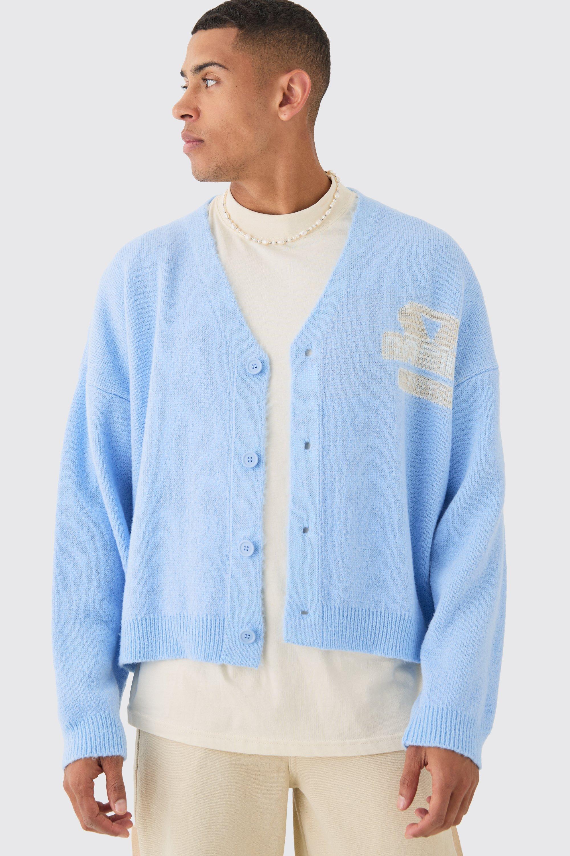 Oversized Boxy Moto Knit Cardigan
